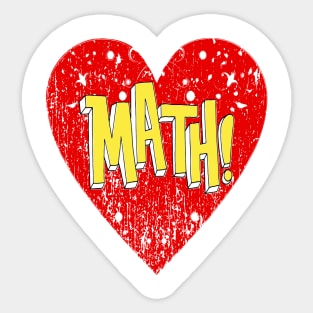 Distressed Heart Math Nerd Design Sticker